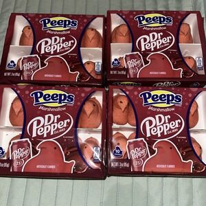 Dr Pepper Flavor‎ Peeps Marshmallow Chicks Lot of 4 Packs of 10 per pack